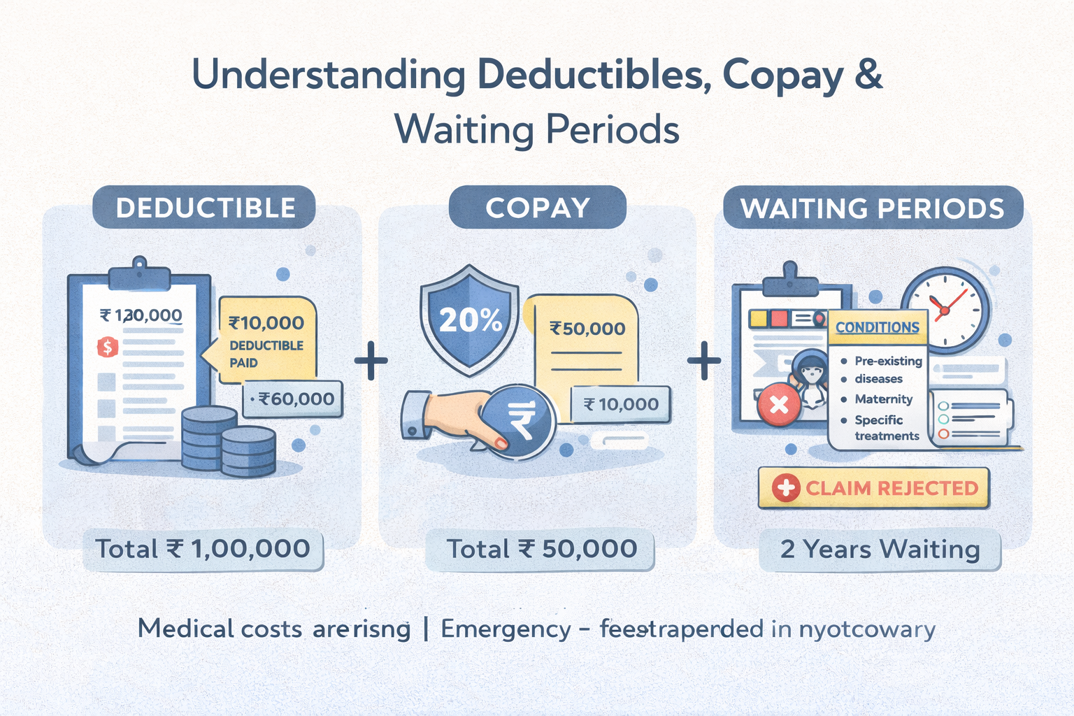 Understanding Deductibles, Copay & Waiting Periods – A Simple Guide